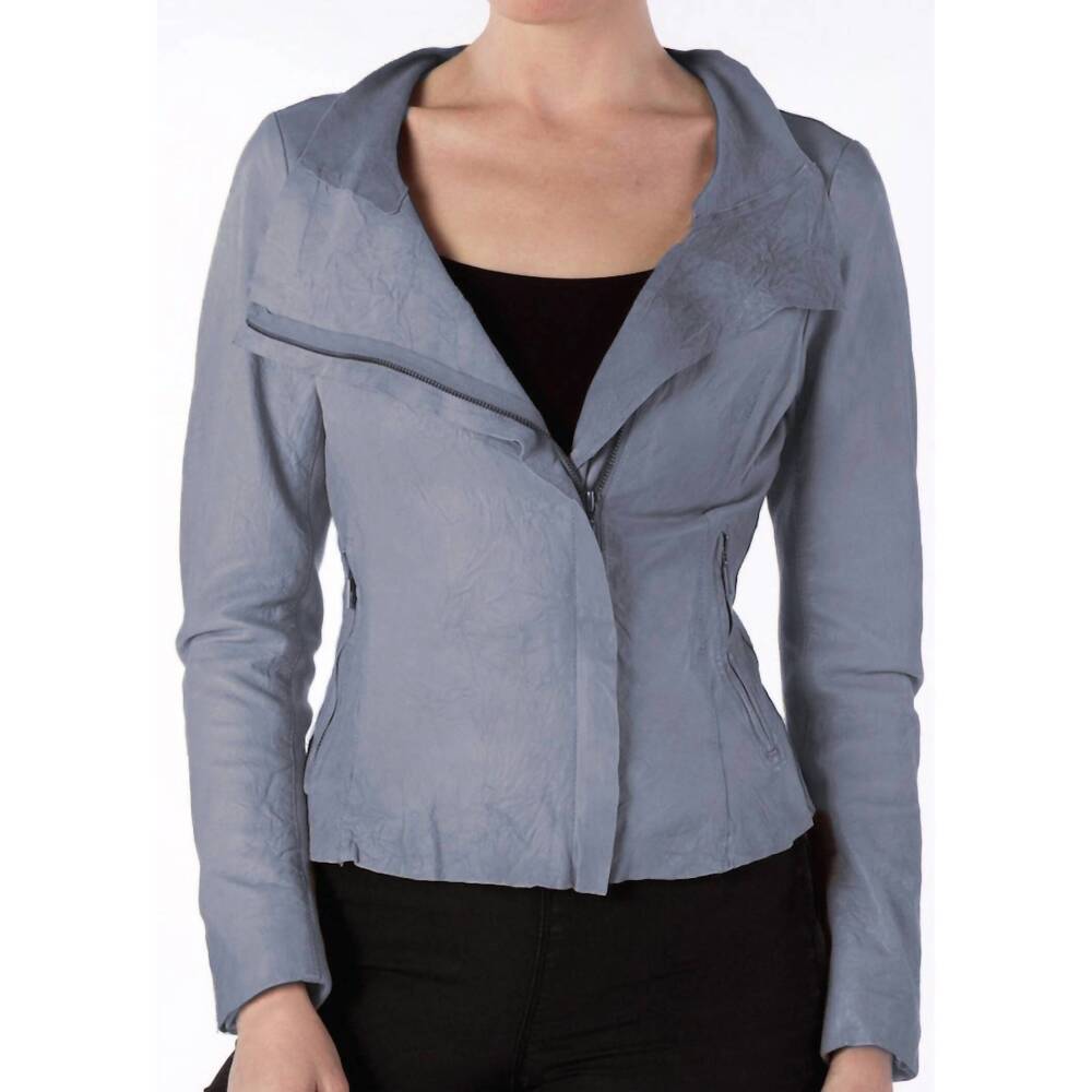 NEW CIGNO NERO women's lene leather jacket in steele